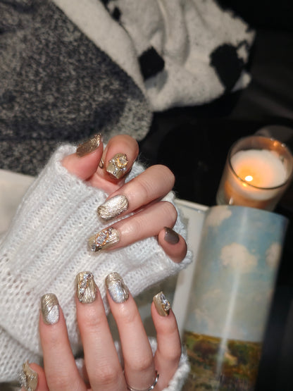 Golden Twilight 3D Nail Set