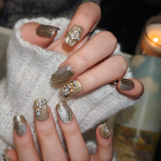 Golden Twilight 3D Nail Set