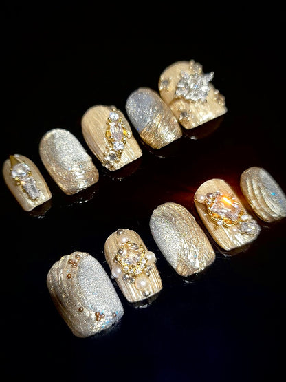 Golden Twilight 3D Nail Set