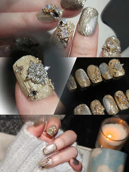 Golden Twilight 3D Nail Set